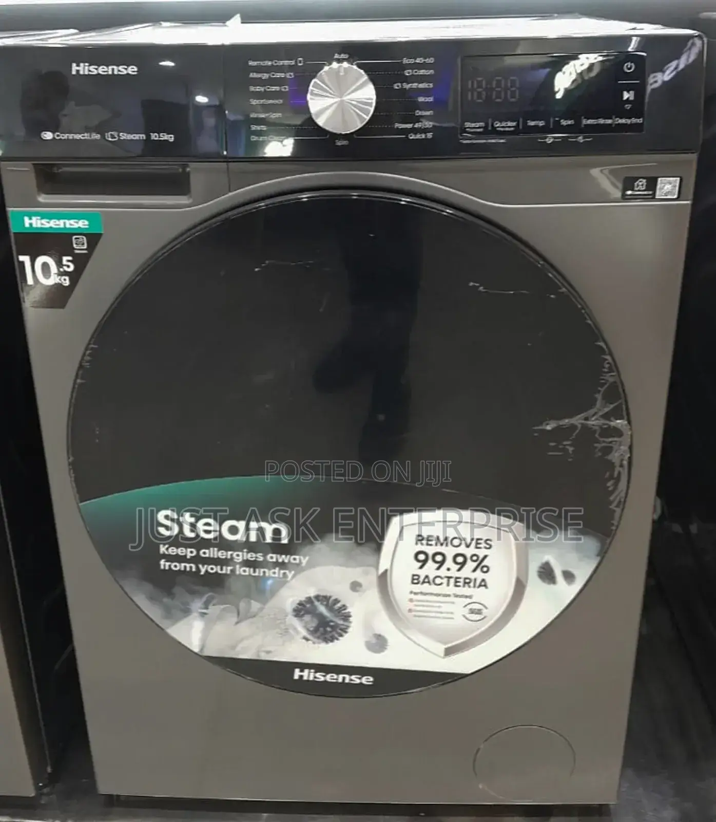 Hisense - Washing Machine Front Load Wash and Spin 10.5 KGS