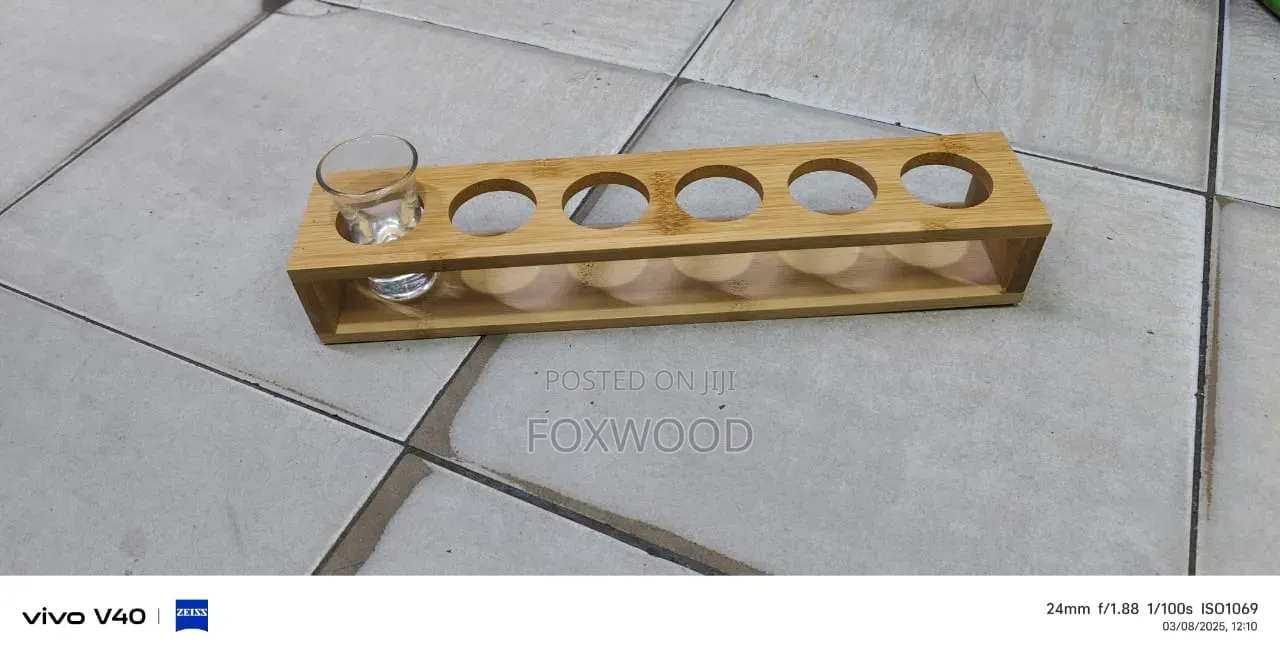 Bamboo Shot Glass Holder With 6slots Now Available