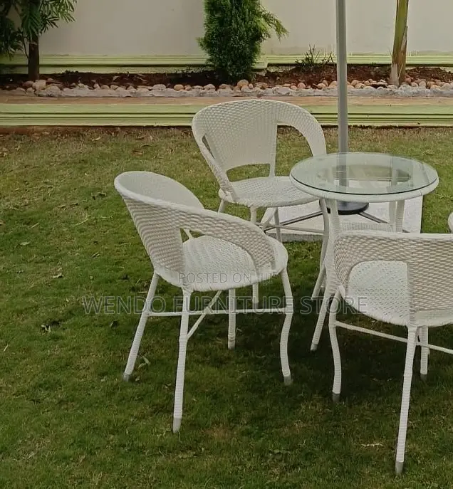 Dining Set; Four Seaters Rattan Dining Set for Outdoor and Garden