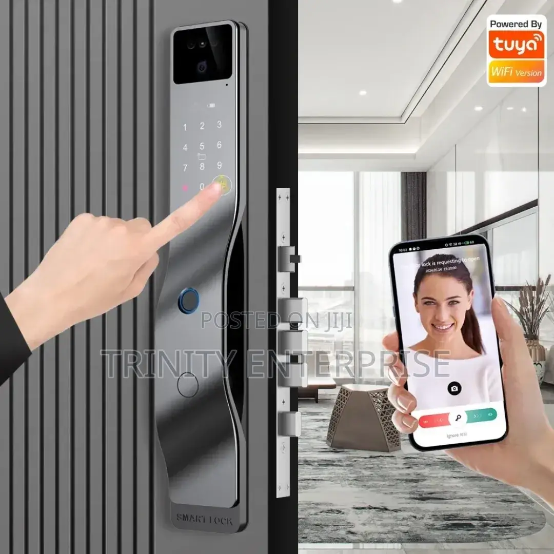 Smart Lock With Tuya Wifi Fingerprint Password Fcae Cards Unlocking