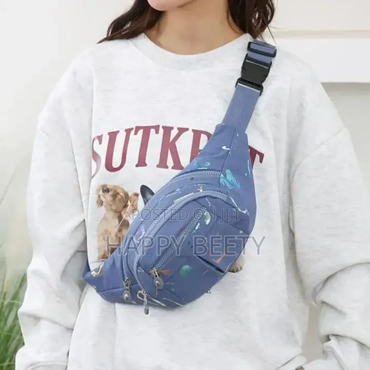 *Water Proof Waist Bags Lightweight Korean-Style Cross Body Bag