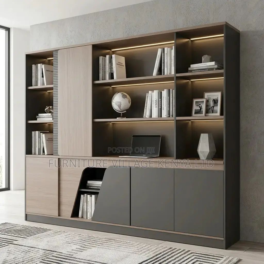 Imported Two-Tone Executive Office Cupboard