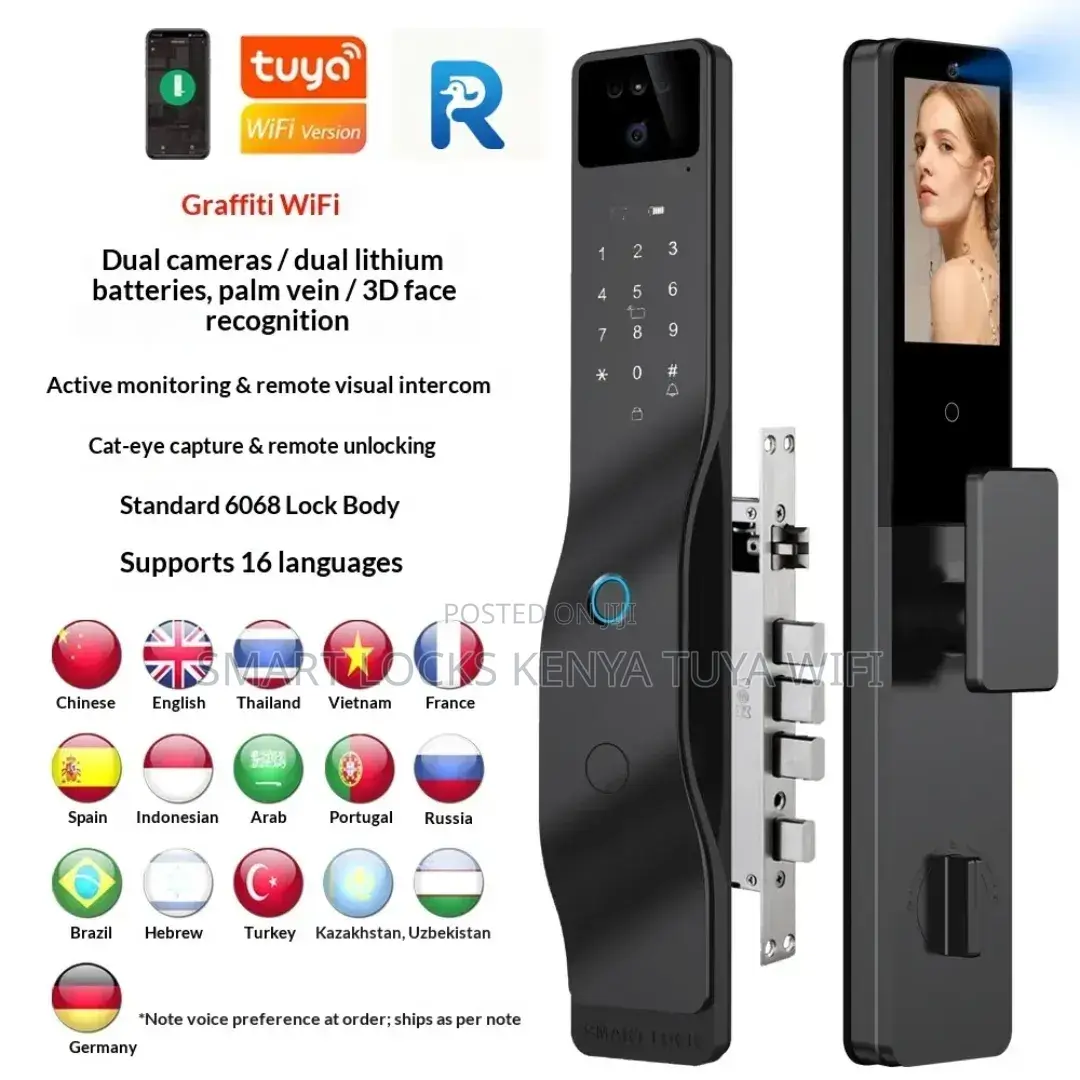 Smart Lock Tuya Wifi Smart Lock 3d Face Recognition Fingerprints Unlck