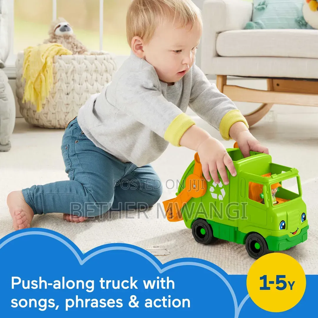 Fisher Price Little People Recycling Garbage Truck Toy With Music.