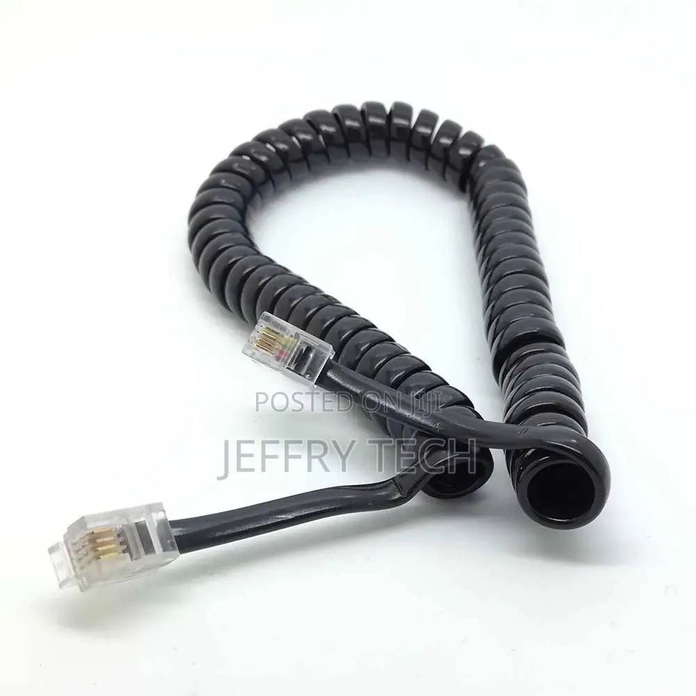Flexible 6ft 1.8m Male Rj9 Telephone Handset Phone Extension Cord Cabl