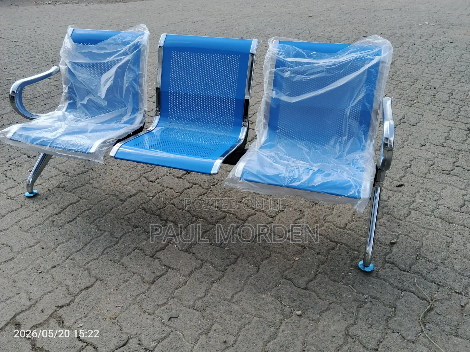 New 3-Seater Metal Waiting Bench