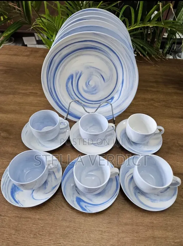 18 Pieces Ceramic Dinner Set Plate With Coffee Cup
