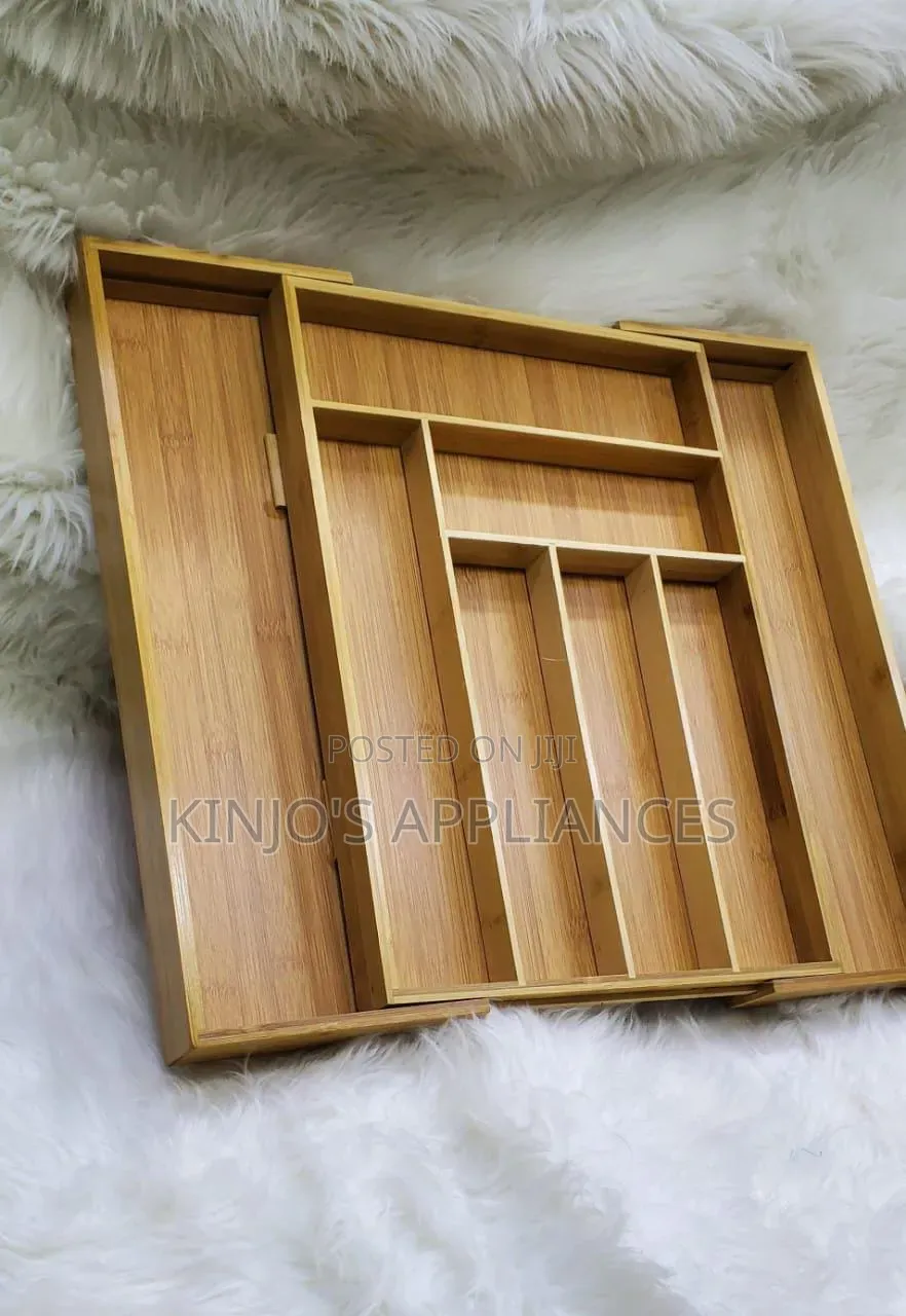 Big Bamboo Expandable Wooden Cutlery Drawer Organizer