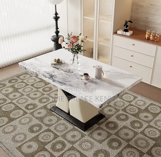 Home Dining: Luxury Marble Top Dining Room Set With 6 Chairs