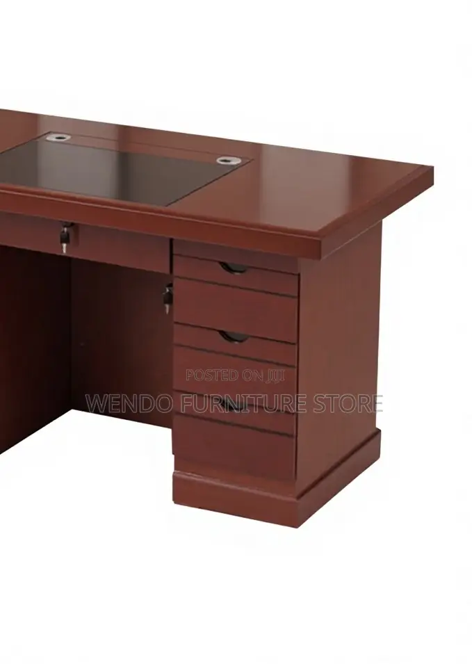 Office Desk; 1400mm Executive Mahogany Finish Desk