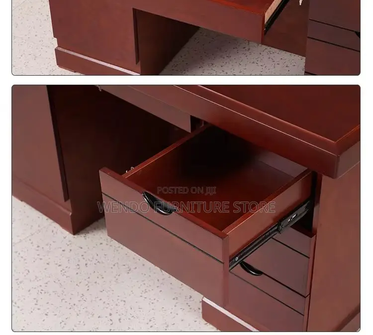 Office Desk; 1400mm Executive Mahogany Finish Desk