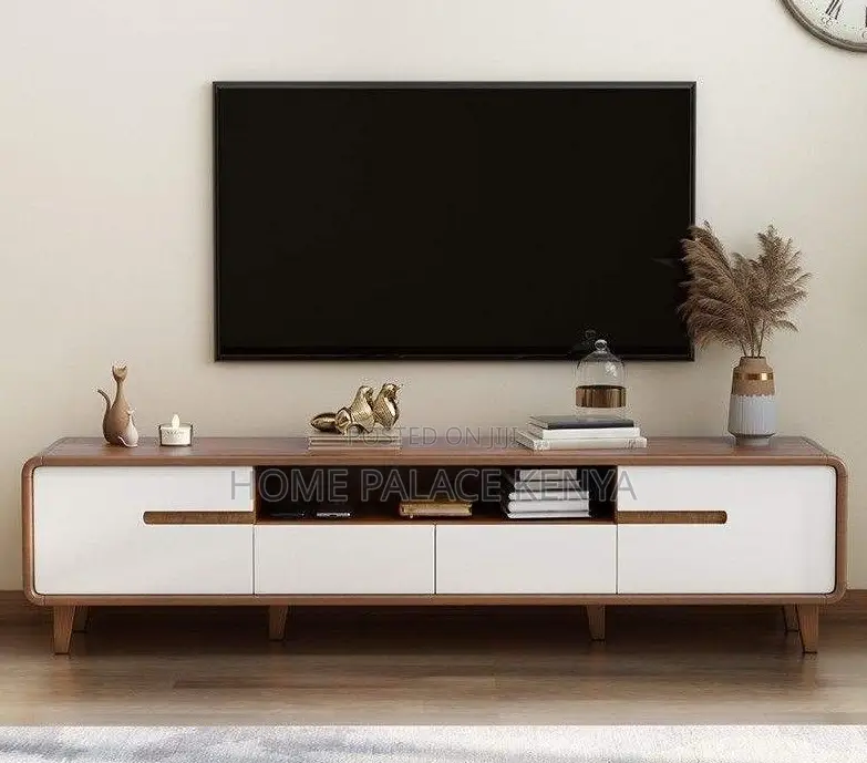 Tv Stand: Modern Rounded Corner Wooden Tv Unit