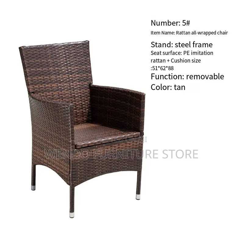 Dining Set; Four Seaters Rattan Wicker Outdoor Garden Set