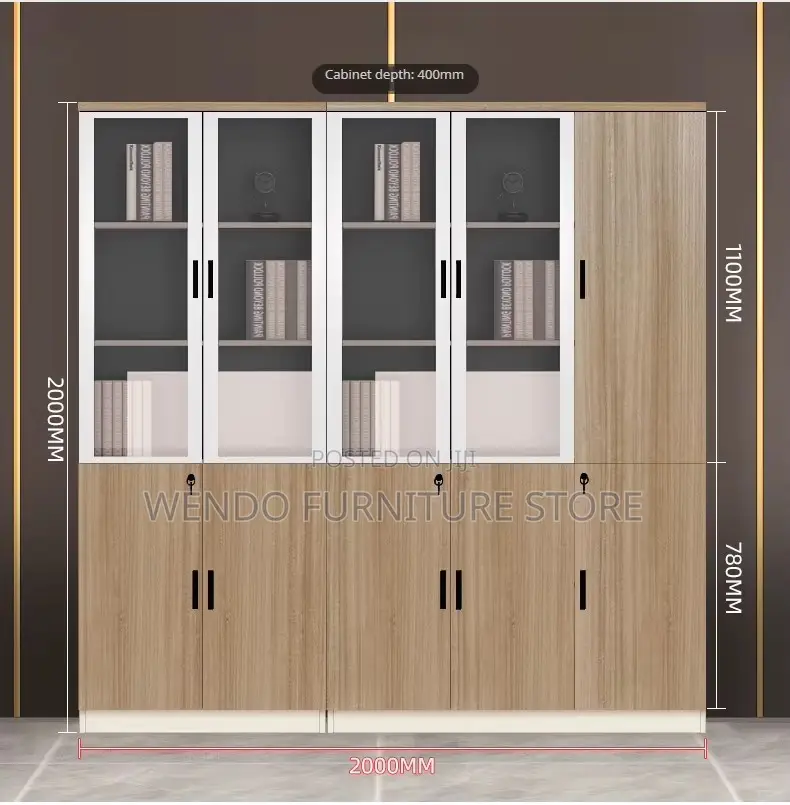 Office Cabinet; Wood Made Executive Cabinet With Three Lockable Doors