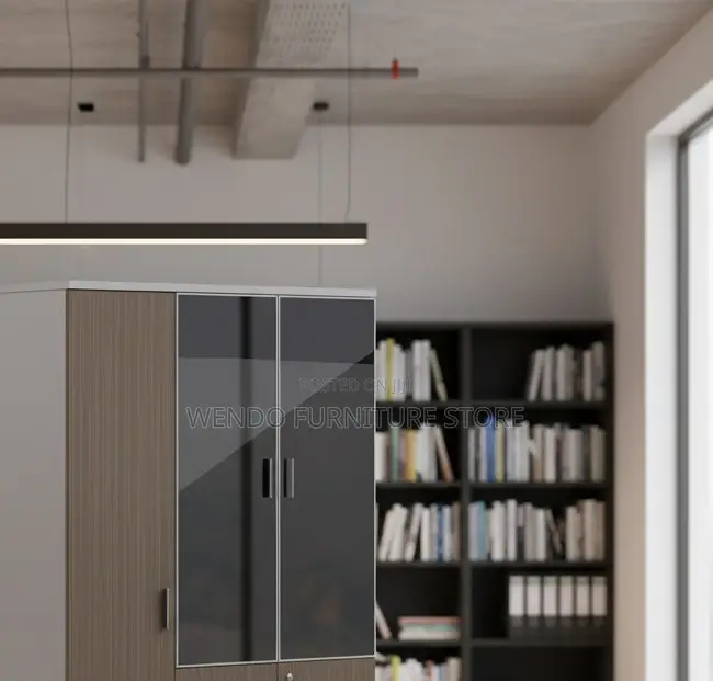 Office Cabinet; Wood Made Executive Cabinet With Three Lockable Doors