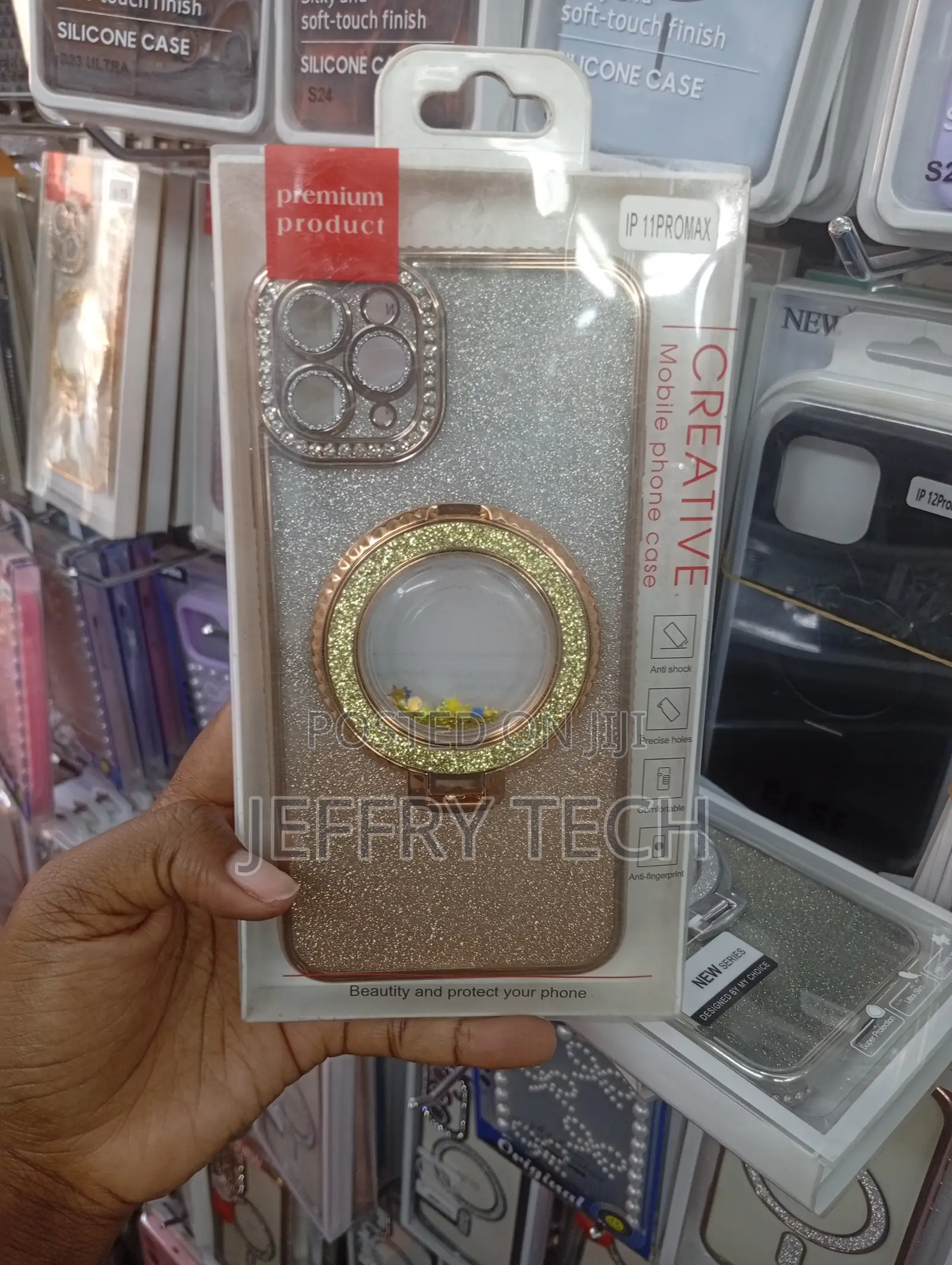 Branded Gold Glitter Phone Case Designed for the iPhone 11 Pro