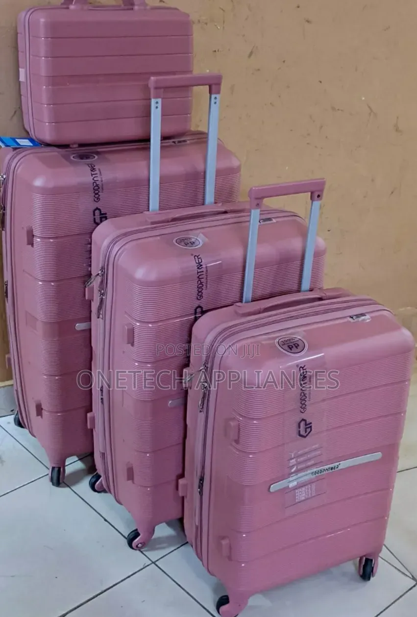 4-in-1 Rubber Suitcase - Black, Blue, Grey, Pink, Brown