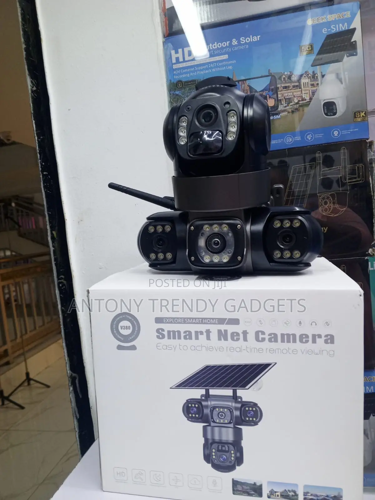 Triple Lens 4g CCTV Camera PTZ Night Vision Solar Cam