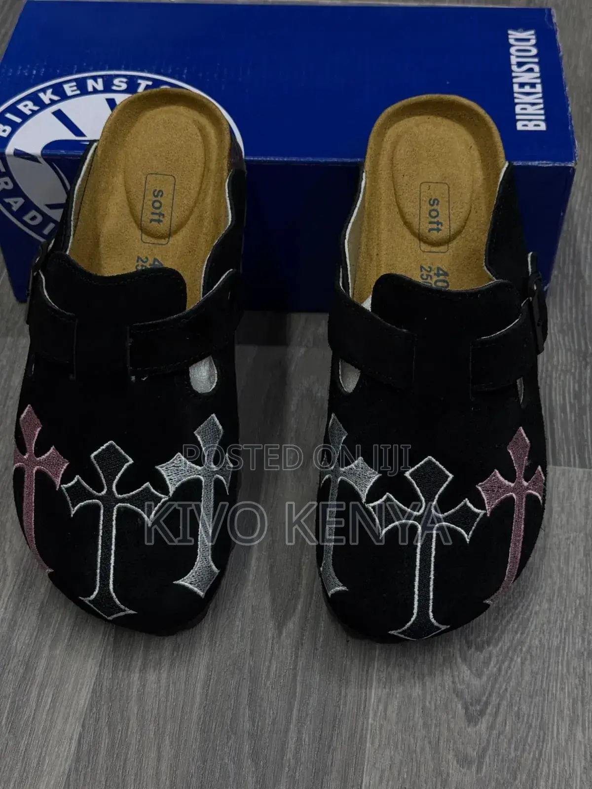 Chrome Hearts X Birkenstock Suede Boston Clogs