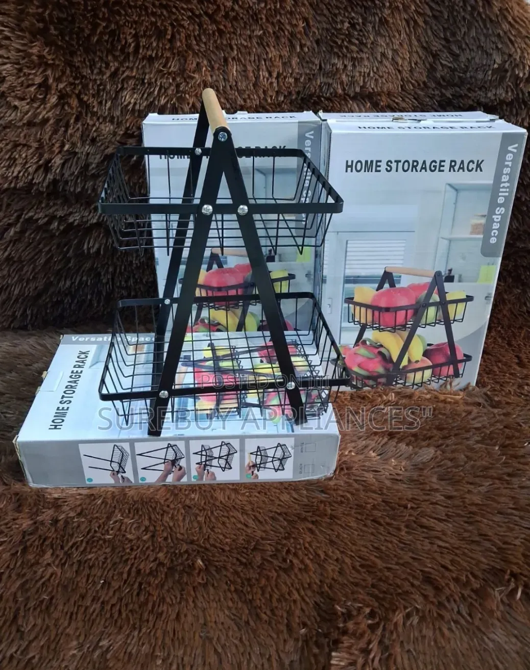 Modern 2 Layer Fruit Storage Basket Stand