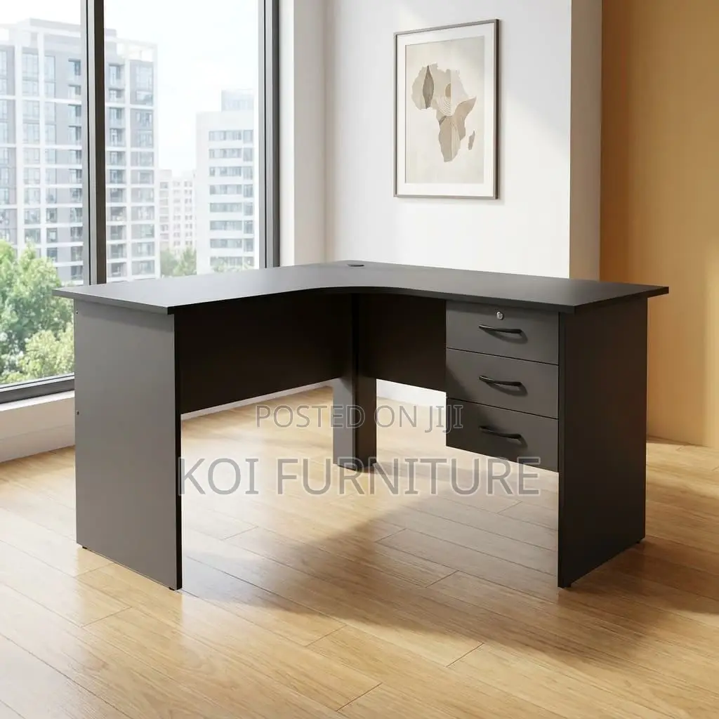 Office Desk :1.2m Modern Gray L-Shaped Home Office Desk