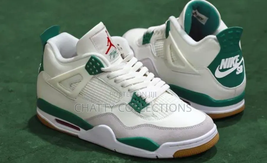 Pine Green Unisex Air Jordan 4 J4 Sneakers Size 37 to 45