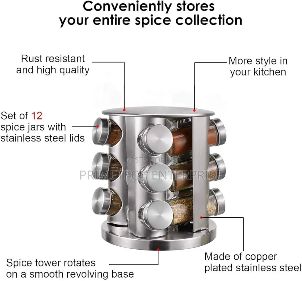 12pcs Rotating Spice Rack