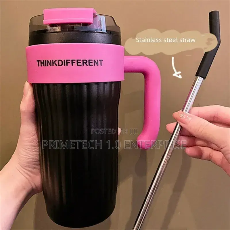 1080ml Unbreakable Stainless Steel With Metal Straw Thermo Cup