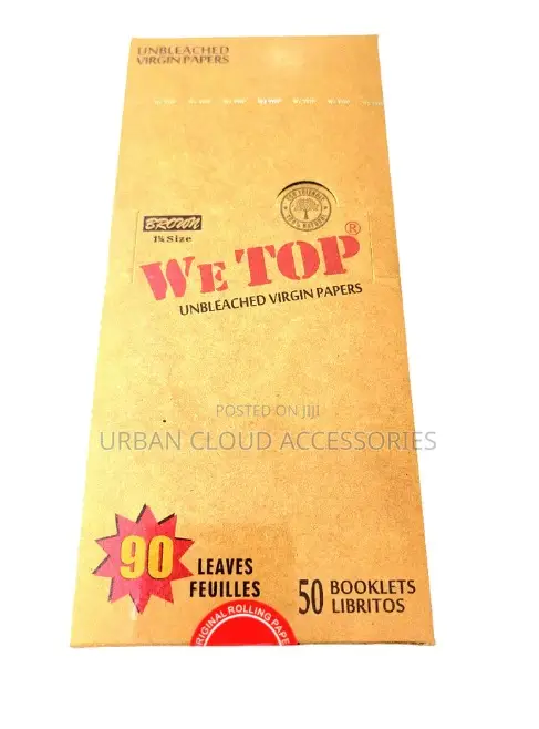Wetop 1 1/4 Brown 100 Leaves Rolling Papers(Full Box 50 Booklets)