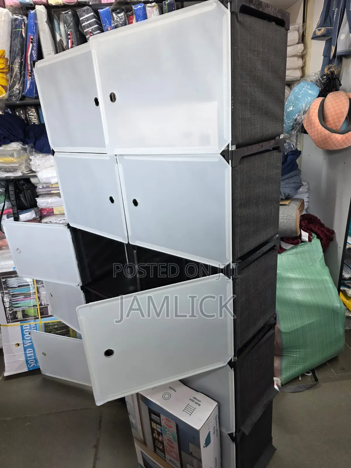 2 Column Plastic Portable Wardrobe Closet Storage Cabinet - Pt