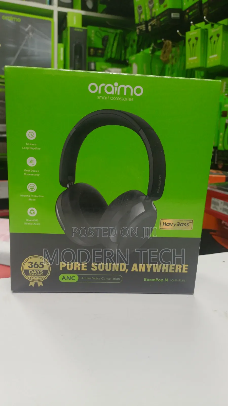 Oraimo Boompop N Bluetooth 5.4 Hybrid Noise Cancelling Headphones