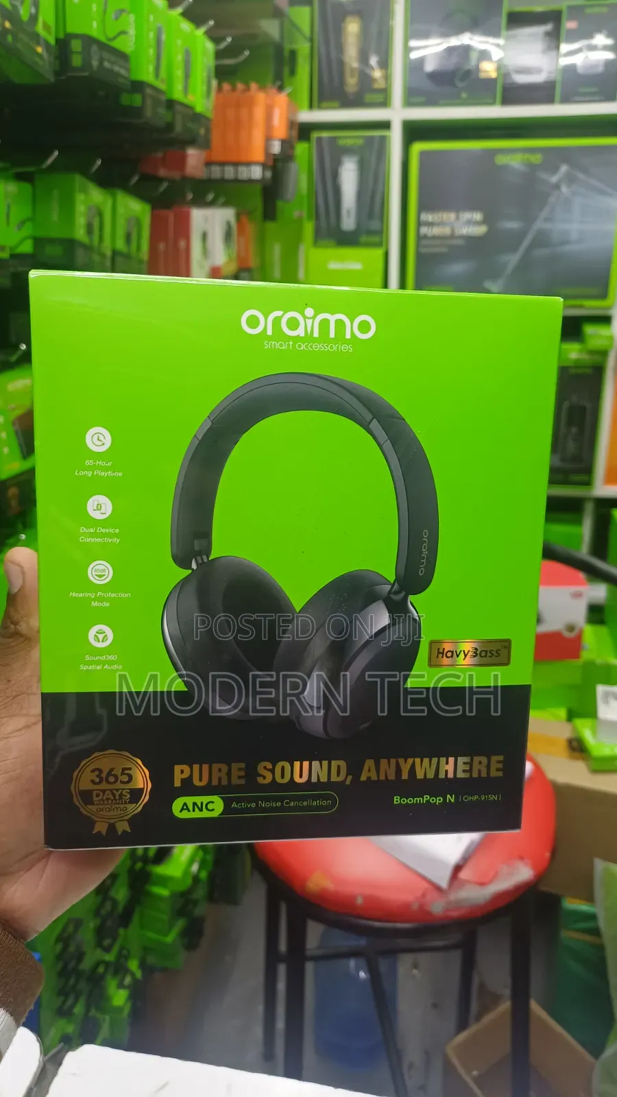 Oraimo Boompop N Foldable Wireless Anc Headphones