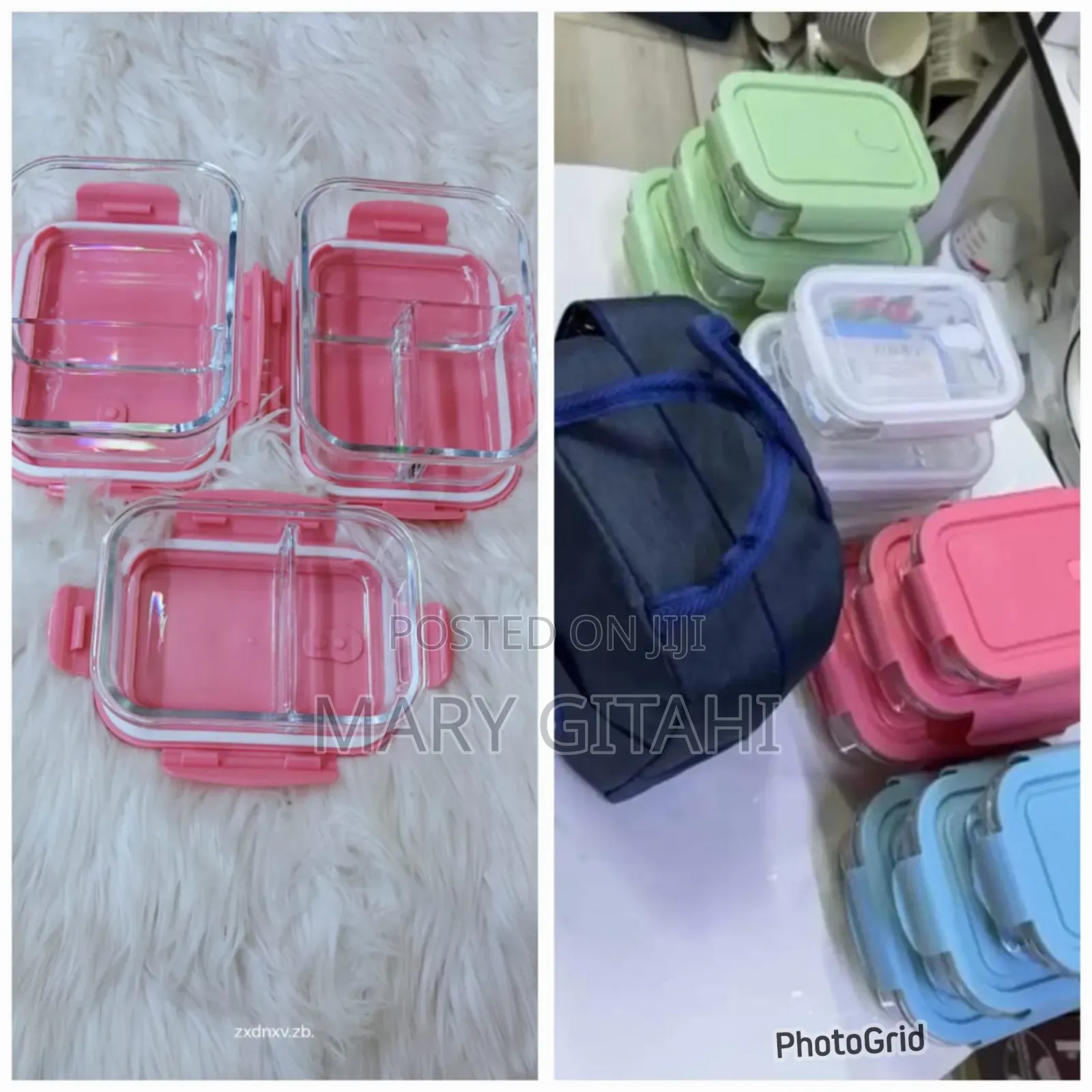 Partitioned Glass Snack Box With Lunch Capacity:700ml,1040ml,1040ml