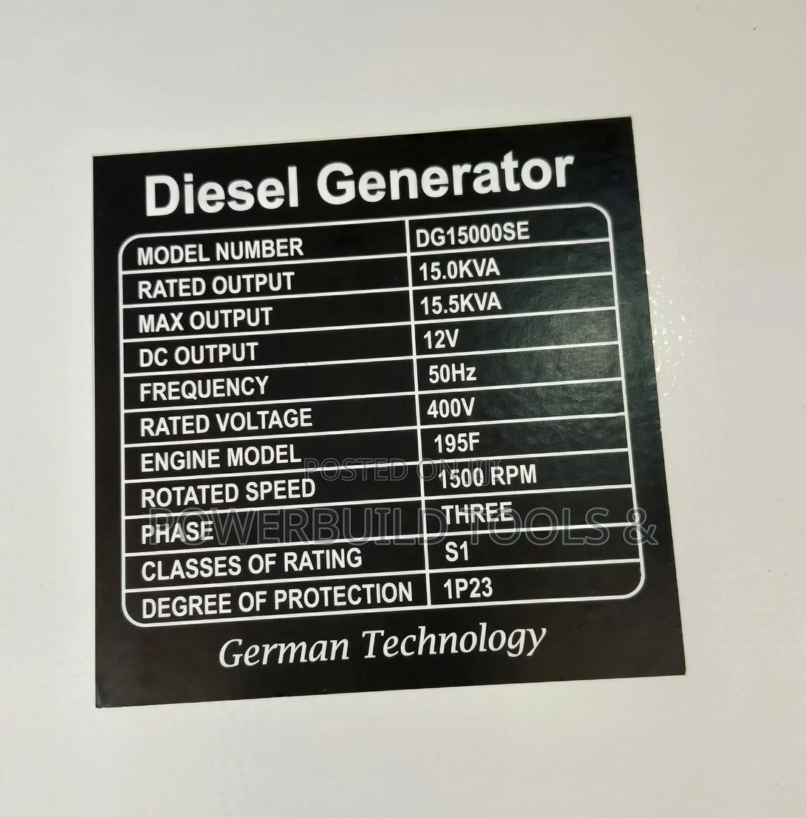 Pulsar Dg15000 Single/Three Phase Diesel Generator With Ats Switch