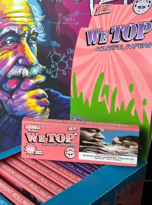 We Top 1 1⁄4 Colored Rolling Papers - 100 Leaves ( Full Box)