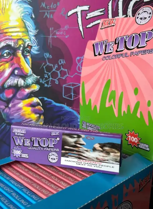 We Top 1 1⁄4 Colored Rolling Papers - 100 Leaves ( Full Box)