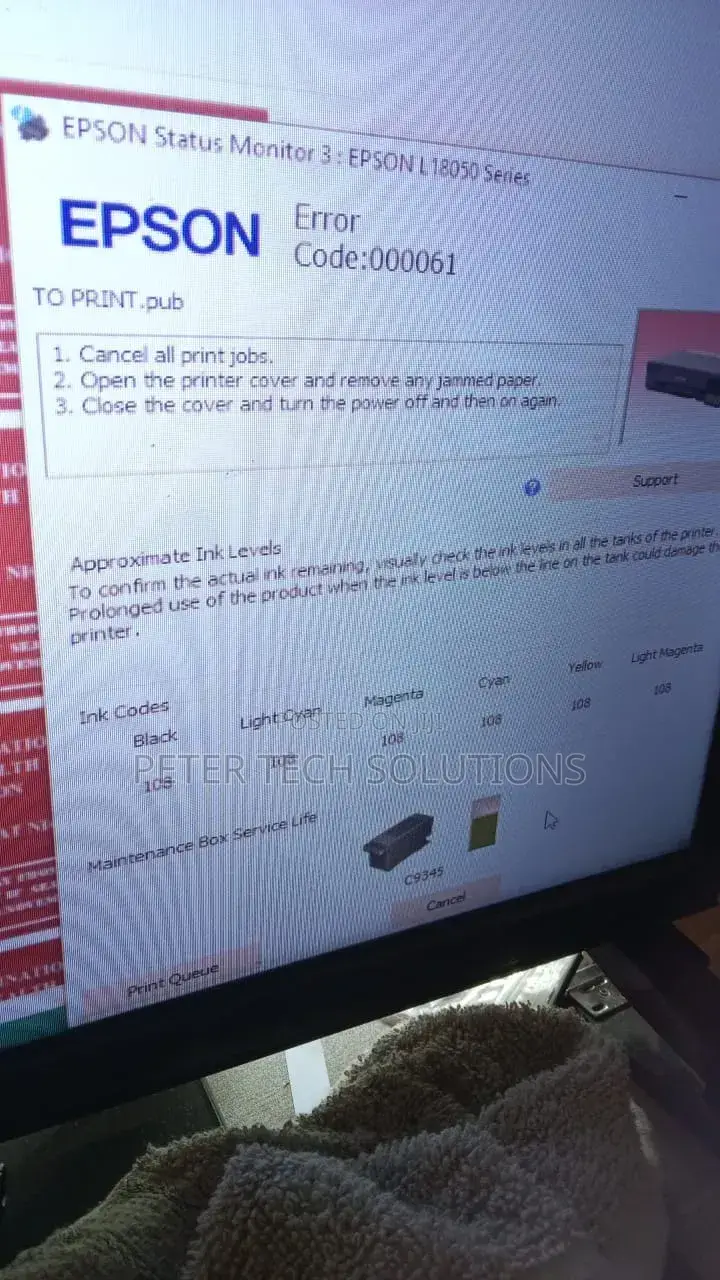 L18050 Epson Printer General Errors( Maintenance Service and Repair)