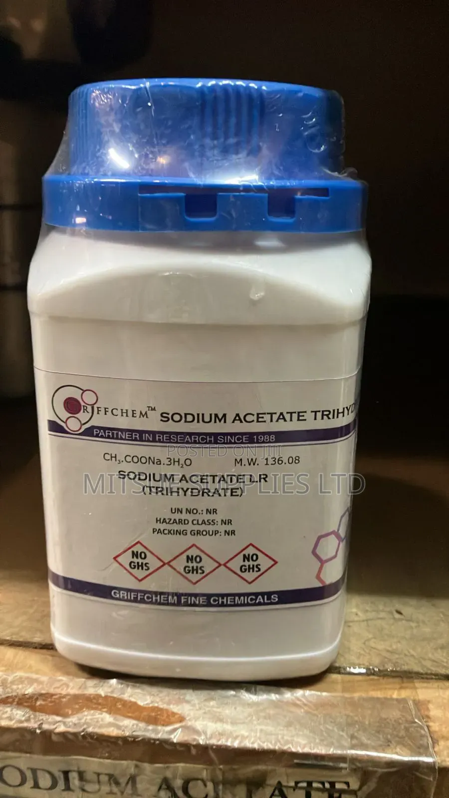 Sodium Acetate Trihydrate 500g Griffchem
