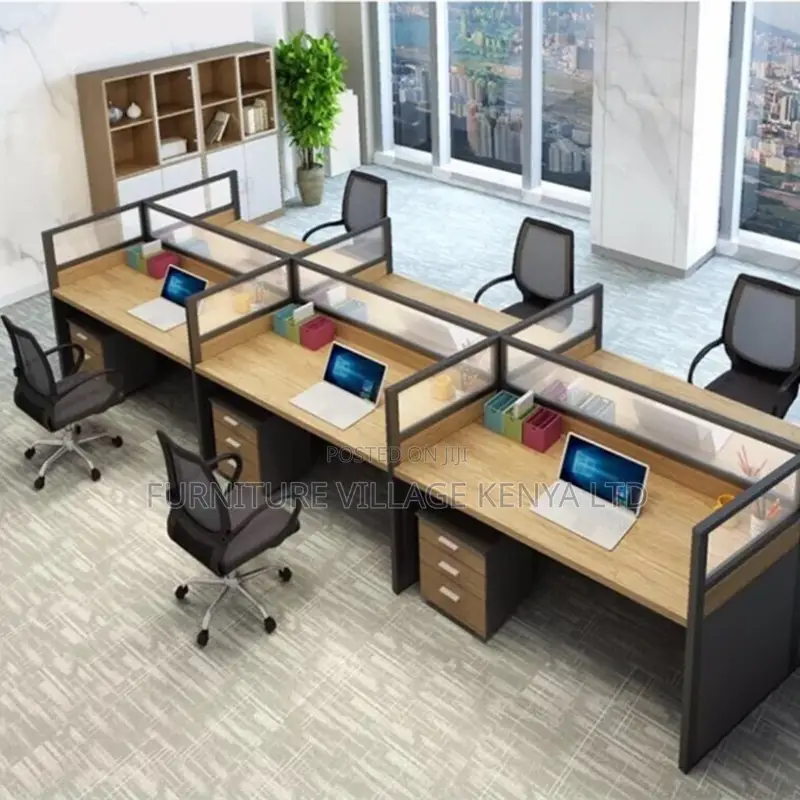 Office Workstation: Modular Six-Person Office Workstation.