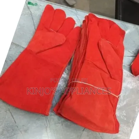 Red Leather 14inch Gloves