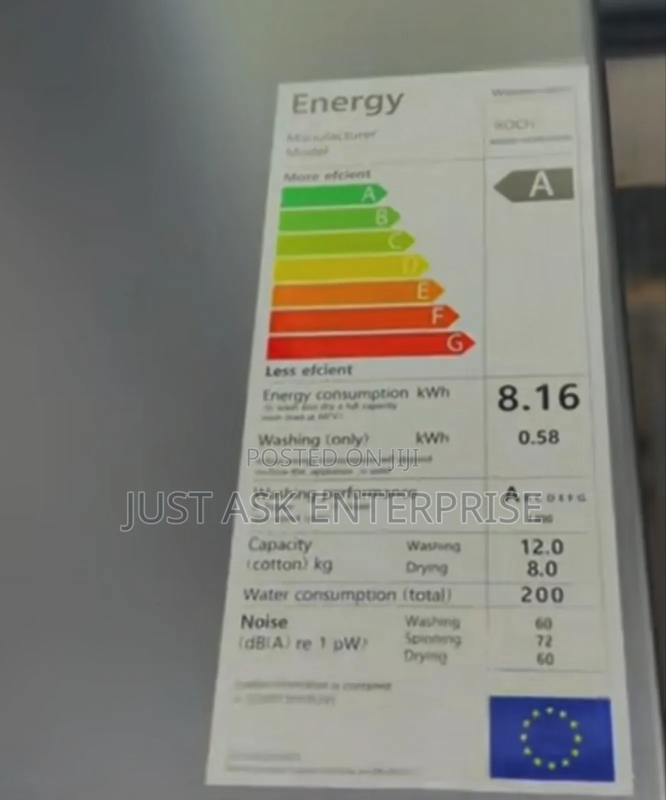 12/ 8kgs Roch Wash and Dry Washing Machine - Front Load