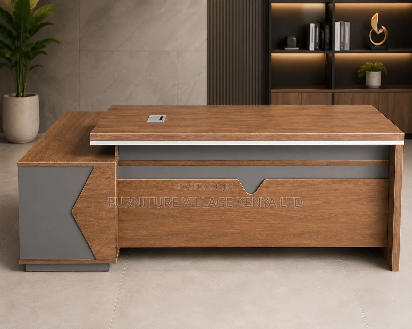 Office Desk: 160cm Manager Office L-Shape Writing Table.