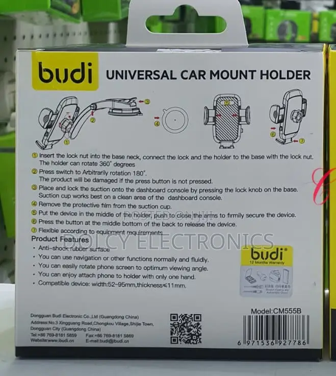 Budi Cm555b Universal Car Mount Holder.