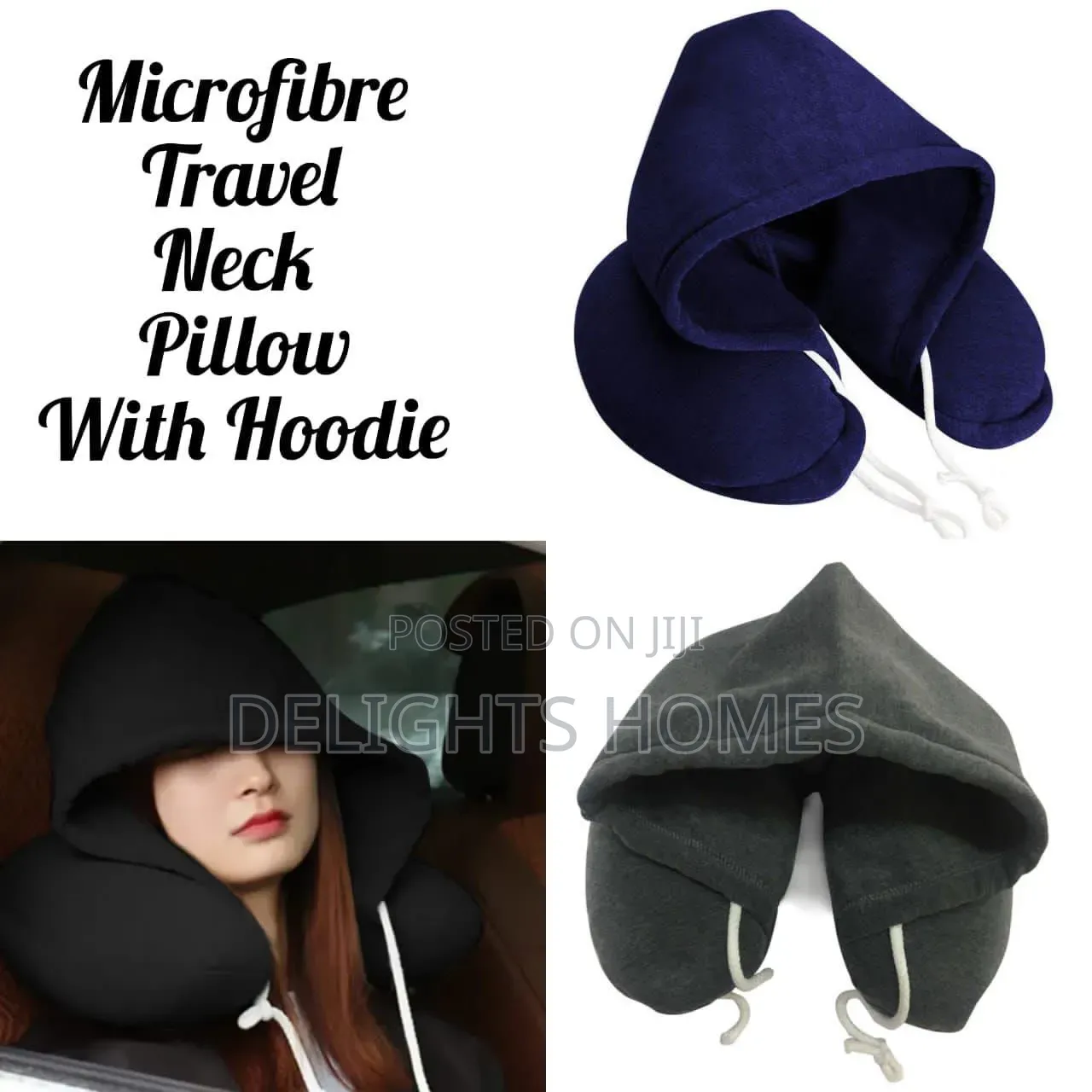 Microfiber Travel Neck Pillow With Hoodie_y