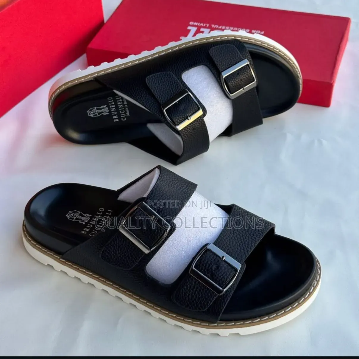 Brunello Rubber Sole Men Sandal Shoe