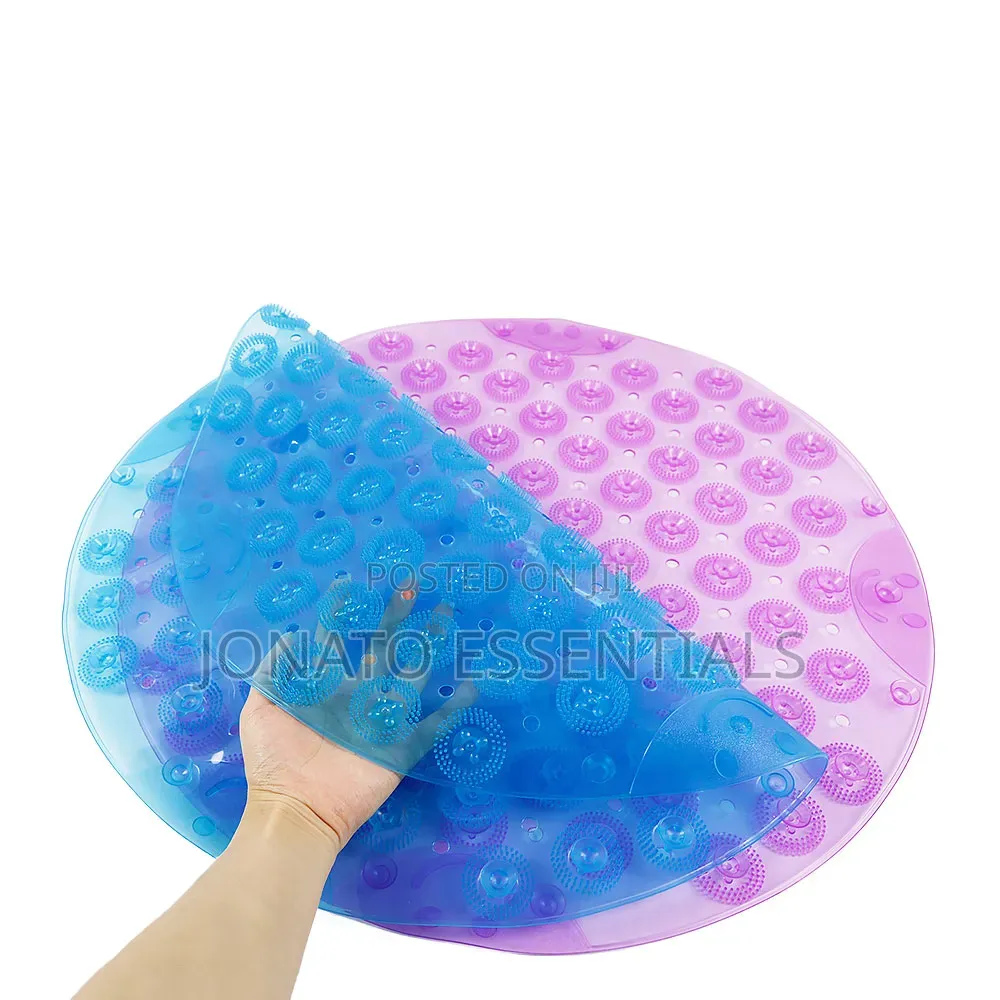 Non-Slip Silicone Bathroom Mat With Suction Cups Foot Scrubber