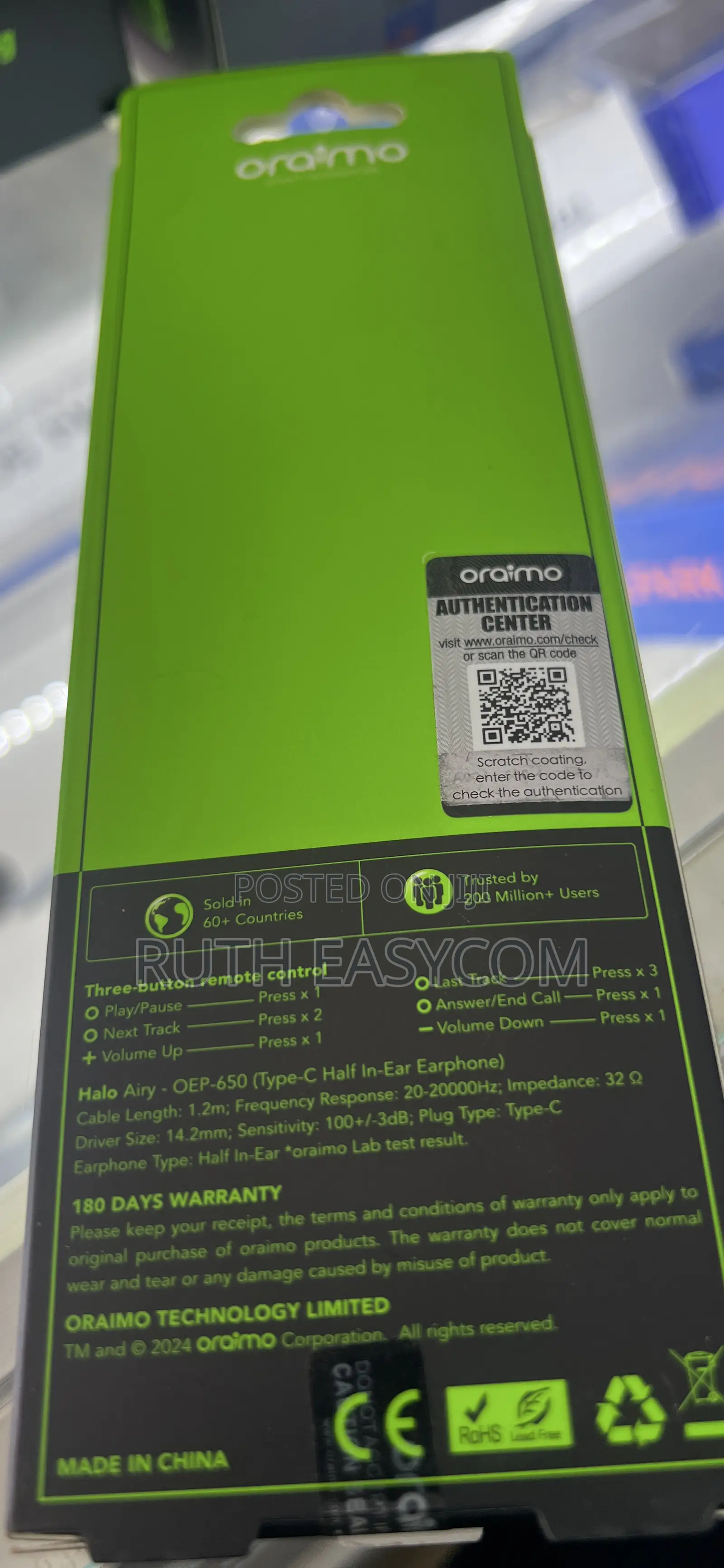 Oraimo Halo Airy Type C Wired Earphones