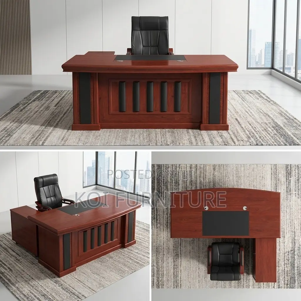 Office Desk : 1.8m Wooden Executive Office Desk