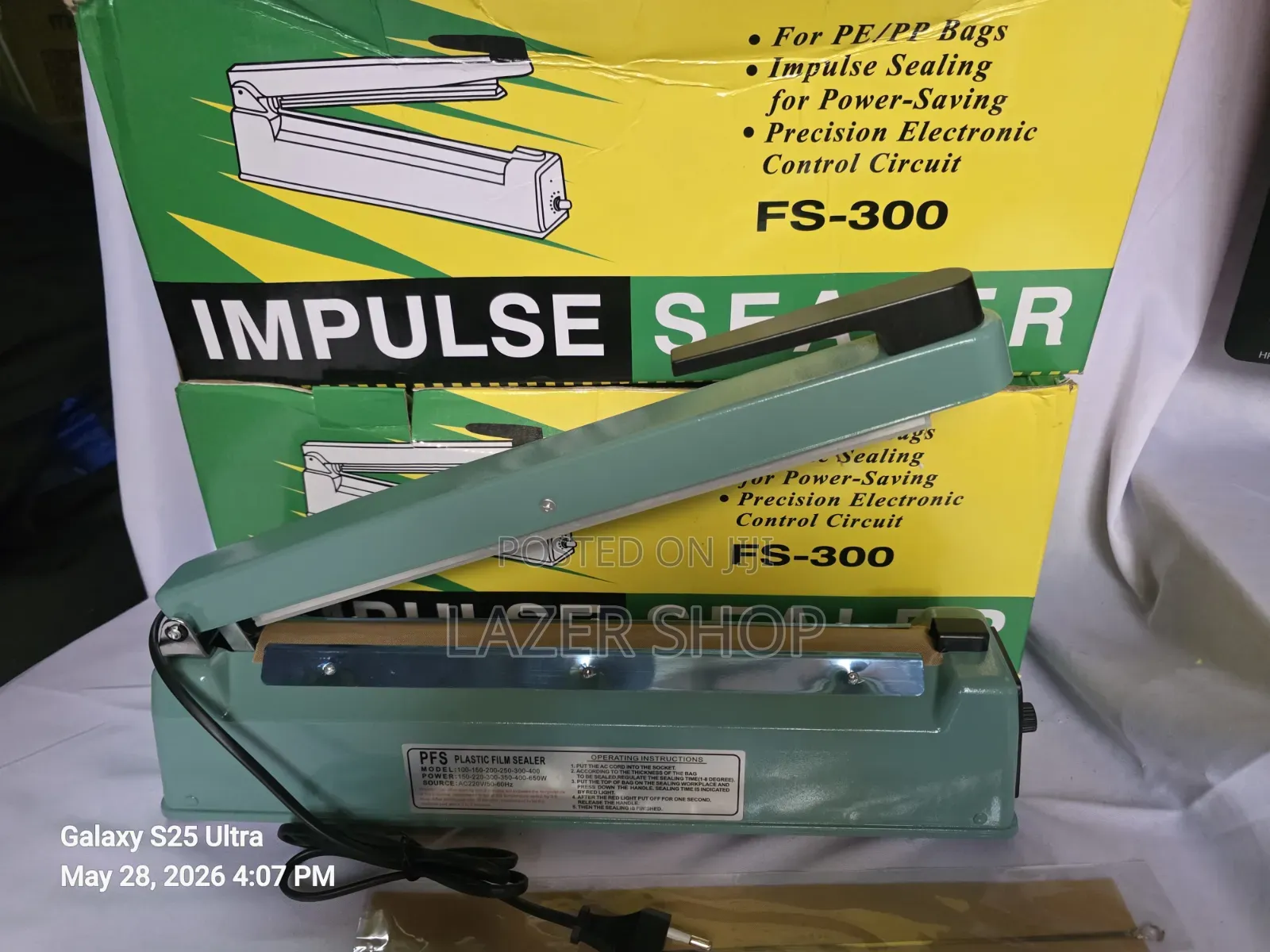 Fs300 Metal Body Impulse Sealer