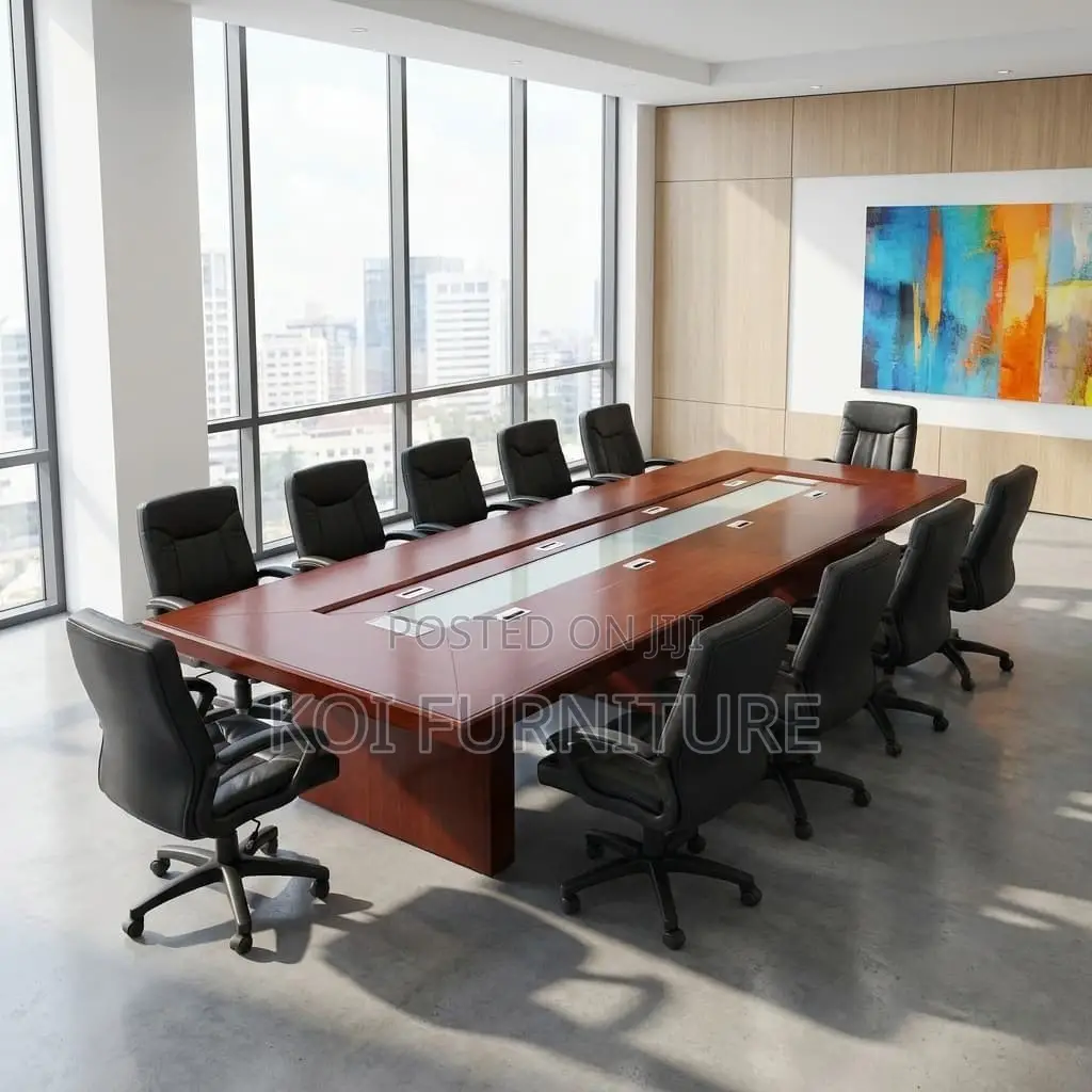 Office Table : 3.6m Boardroom Meeting Table in a Mahogany Finish.